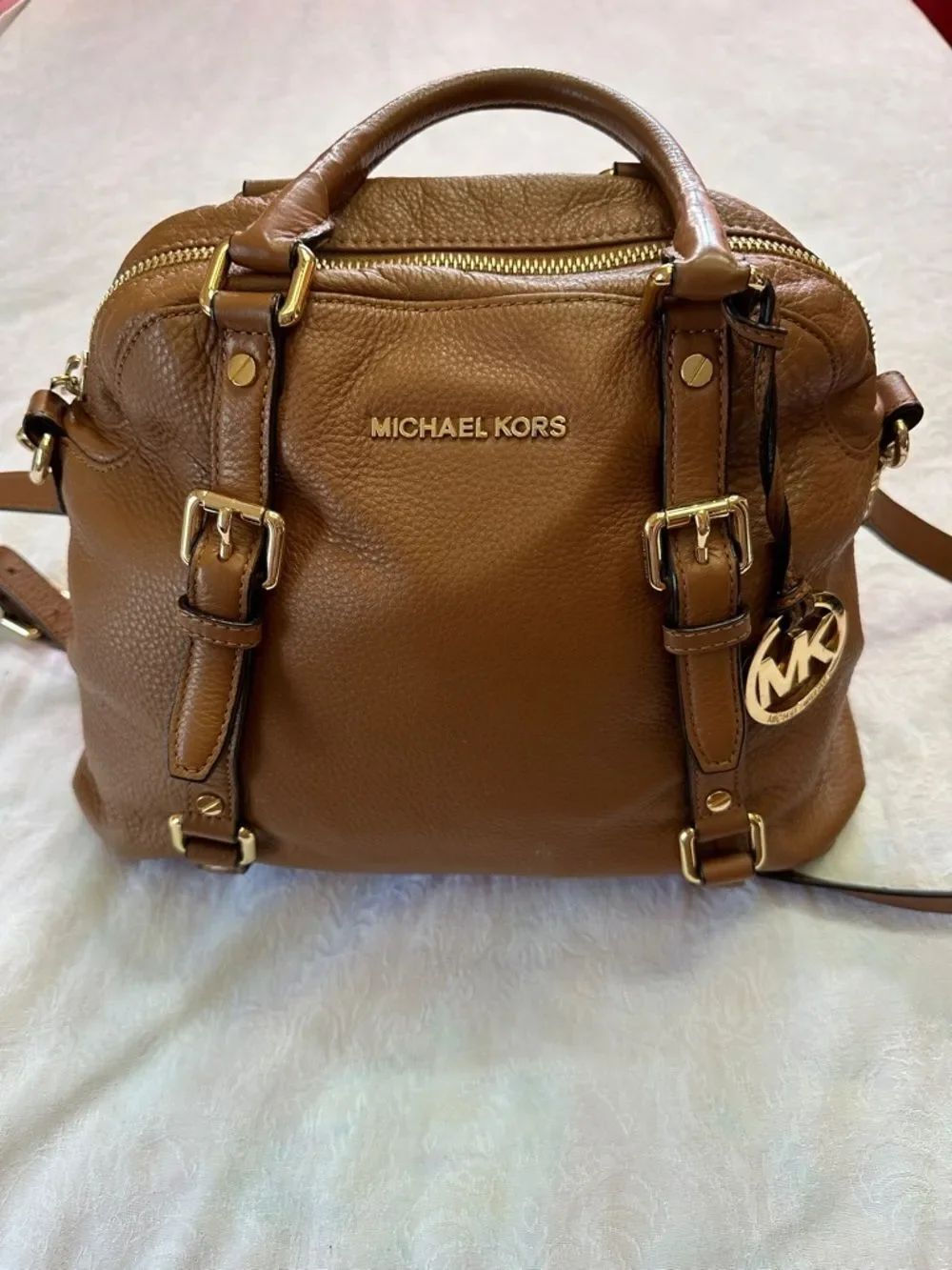 MICHAEL KORS Bedford Satchel Bag Crossbody Bowler Brown